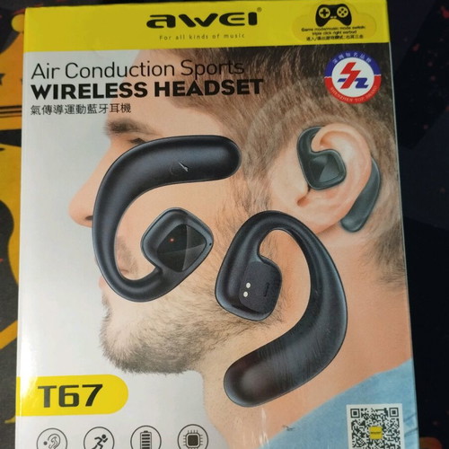 Awei T67 Open Ear Bluetooth Handsfree like new with charging case