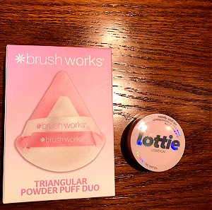 Beauty Set -  Lash Curler - Powder Puff - Lottie London Διαφανη Ροζ Πούδρα