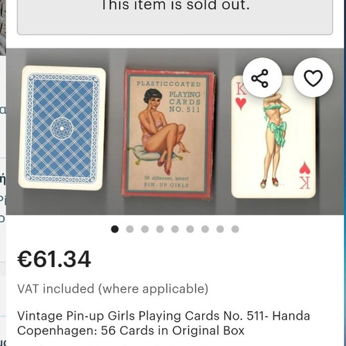 Pin up playing cards vintage like new