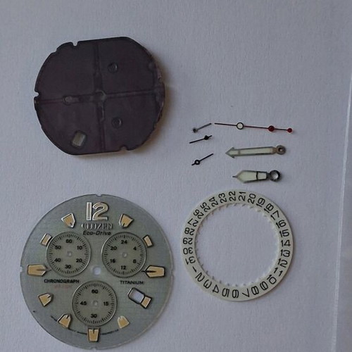 Citizen Eco Drive watch parts used, men's, gray titanium