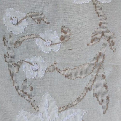Handmade linen tablecloth with embroidery, 2.45 x 1.65 m