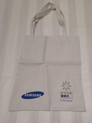 Samsung promotional bag used with UV Ray Detector indication