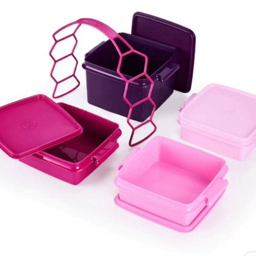 Tupperware click box set with 4 containers, new