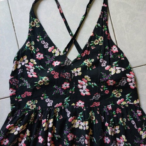 Black floral Gap dress like new, medium/large
