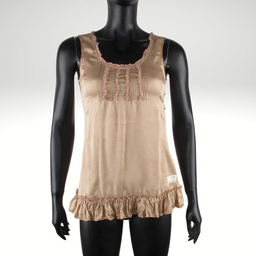 Odd Molly silk sleeveless top size S beige like new