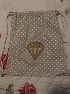 Handmade beige pouch bag backpack new
