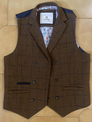 Cavani vest like new, blue and brown, size M