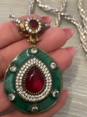 Silver 925 necklace used with semi-precious stones 49 cm