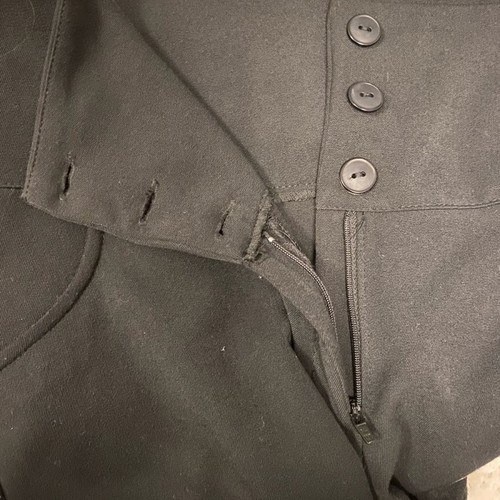 Fabric high-waisted pants S used, slim fit with 3 buttons