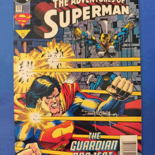 The Adventures of Superman 513 comic book used, signed by Barry Kitson