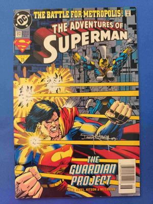 The Adventures of Superman 513 comic book used, signed by Barry Kitson