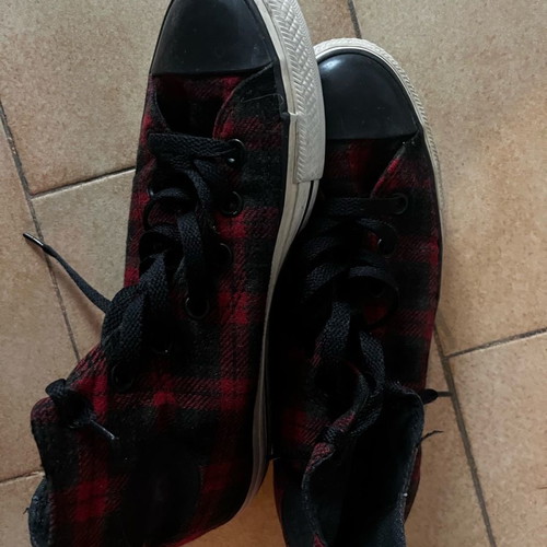 Converse All Star shoes used, checkered collectible