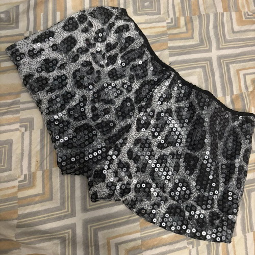 Shein mini sexy leopard shorts, black and white