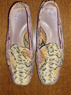 Tsakiris leather moccasins multicolored like new, size 37