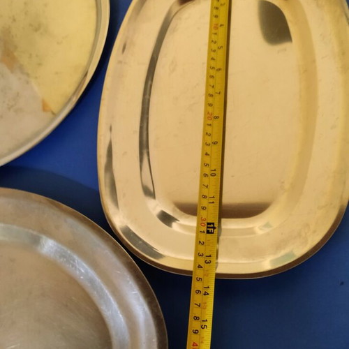 Serving platters set of 3 stainless steel used