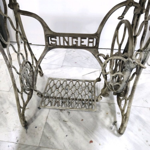 Singer sewing machine decorated with decoupage and aging, used