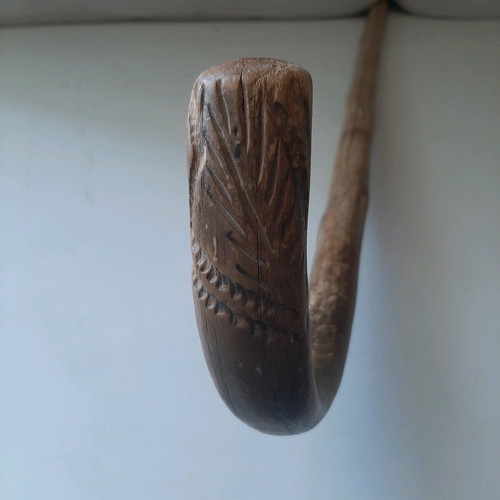Walking stick 100 years old used, handmade from cornel wood