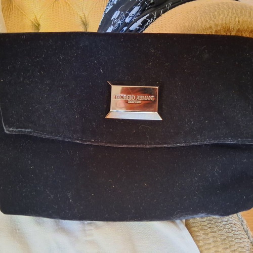 Armani Exchange clutch bag used, black velvet