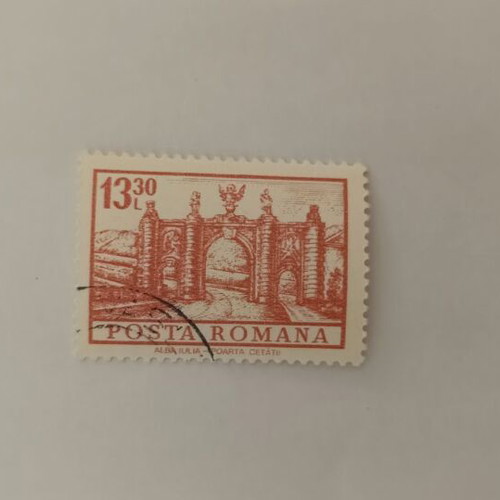 Stamp Poarta Cetatii Alba Iulia Romania like new