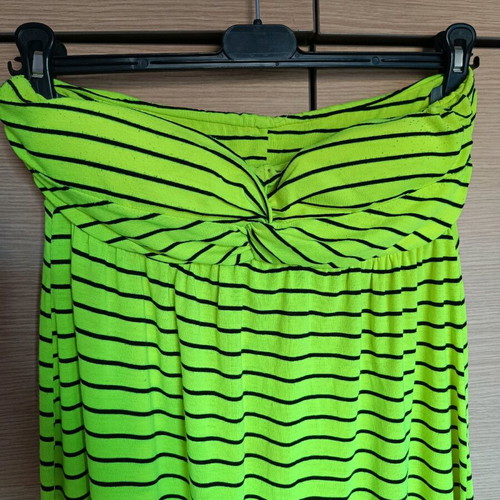Maxi dress fluo strapless used, yellow