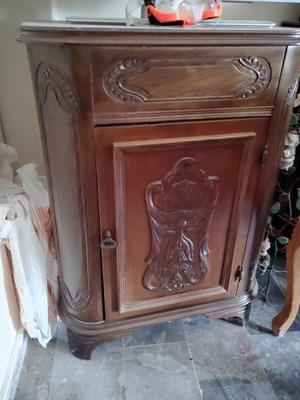 Handmade walnut TV cabinet used