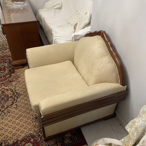 Living room furniture set with triple sofa, double sofa and armchair