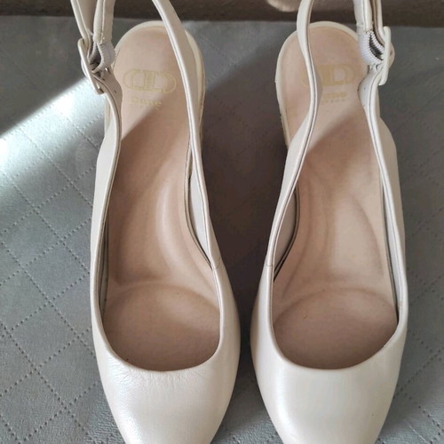 Dune platform sandals size 39 new, beige leather