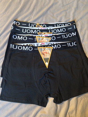 Uomo men's boxers large black pack of 4 new