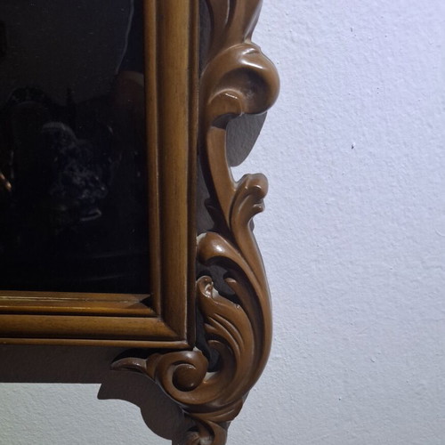 Wooden Louis XV Neobaroque Entry Console with Mirror used