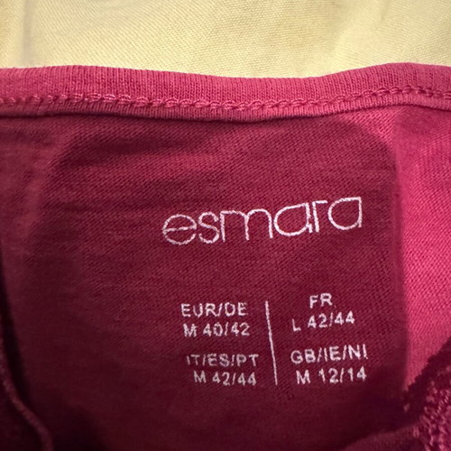 Esmara pajama set size M, like new, red with white dots