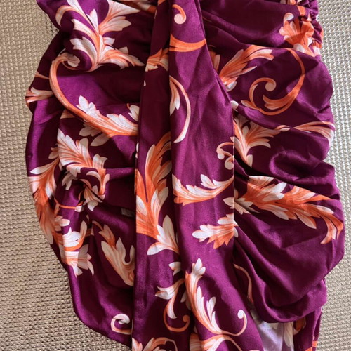 Women's set bodysuit with purple floral skirt like new