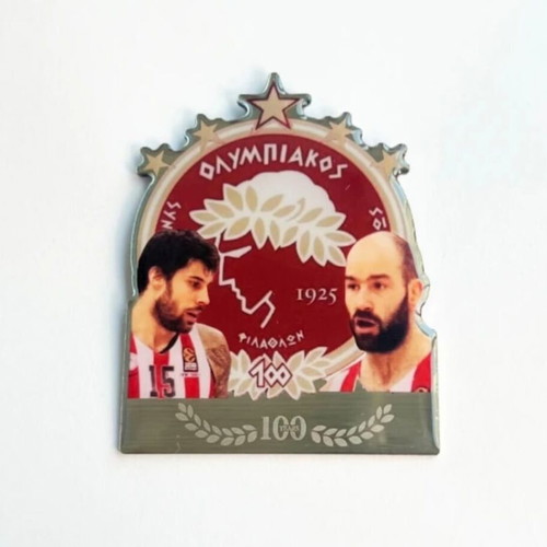 Metal Magnet Olympiakos 100 Years Collectible 6-8cm