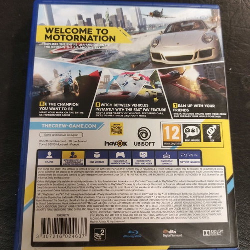 The Crew 2 PS4 used racing video game