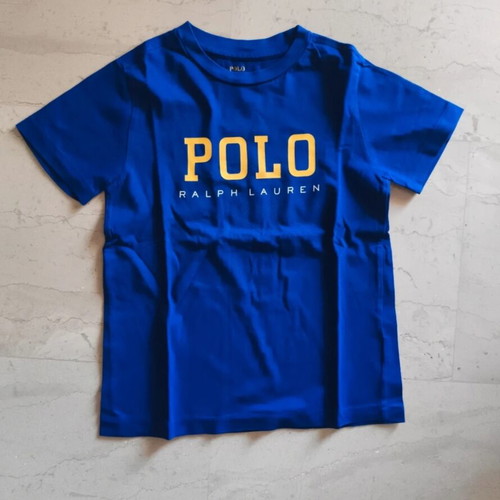 Polo Ralph Lauren T-shirt with yellow logo, blue, XS