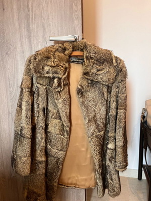 Vintage fur used, natural Greek production, beige