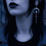 Celestial Warrior Earrings stainless steel, made to order, gray