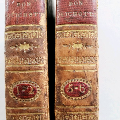 Don Quichotte antique French edition 1810, used set volumes 1,2,5,6