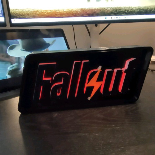 Lightbox Fallout with colorful LED and remote control, new