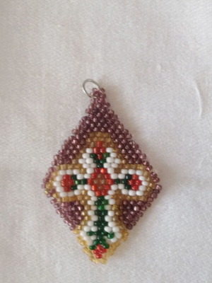 Handmade knitted beaded pendant new