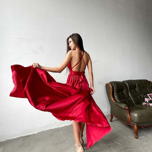 Red Maxi Dress size S new