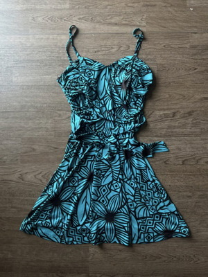 Y2K Xanaka Cyan Summer Dress used, size S-M, swimwear material