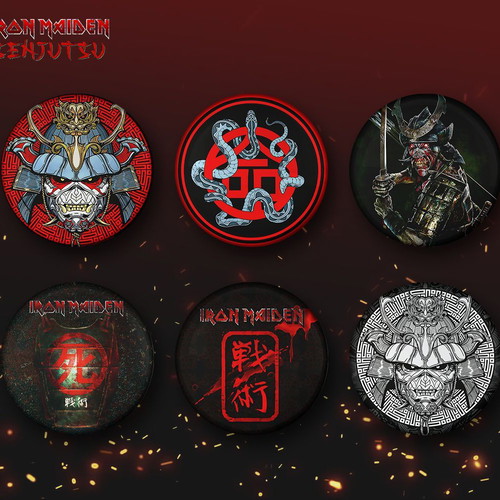 Iron Maiden Senjutsu pin set of 6, diameter 3 cm, new