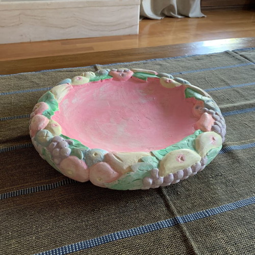 Wooden fruit platter handmade, new, 30 cm