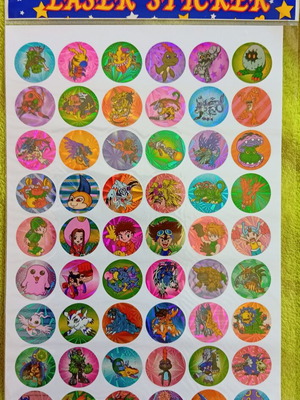 Vintage Digimon Holographic Stickers New Old Stock