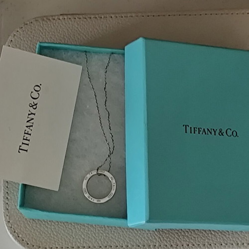 Tiffany & Co 1837 sterling silver circle logo pendant necklace like new