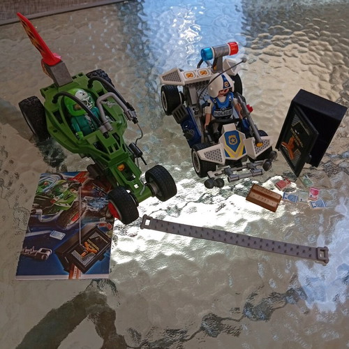 Playmobil Police Chase Go Kart 70577 like new, missing box