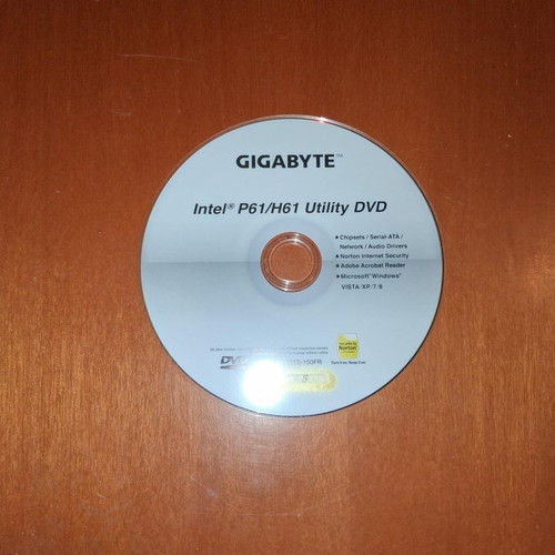 Gigabyte Intel P61/H61 Utility DVD like new, drivers and software