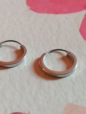 Silver 925 hoop earrings 17mm diameter, new