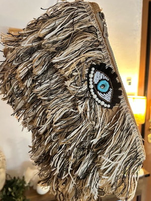 Sorena Handmade Fofi clutch σαν καινούργιο με μάτι και κρόσσια
