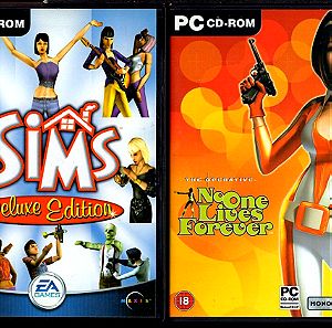 D049 PC CD-ROM three (3) games 1) THE SIMS  2) The operative NO ONE LIVES FOREVER 3) Disney Treasures PETER PAN